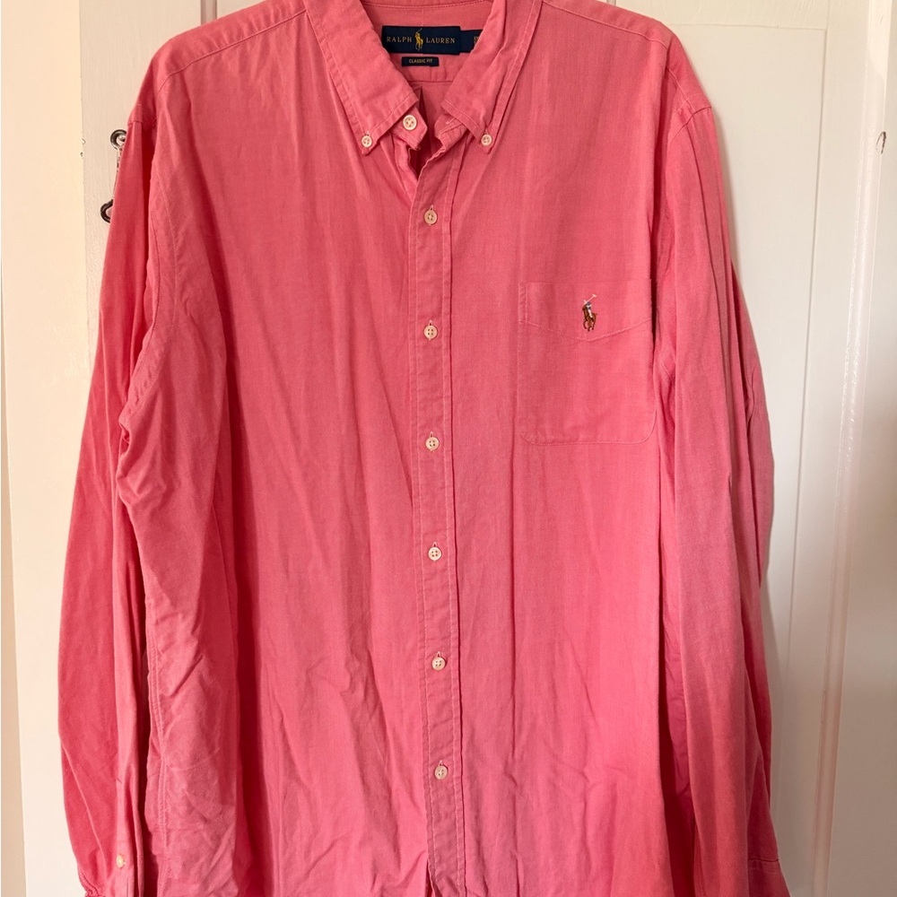 Ralph Lauren Men's Coral Button-Down Shirt